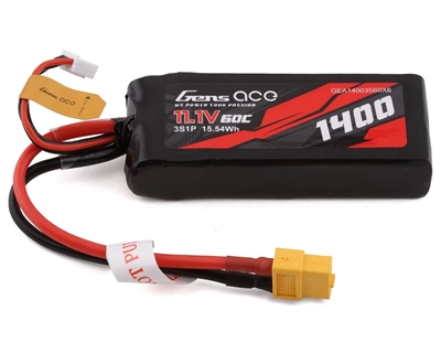 Gens Ace 3s LiPo Battery 60C (11.1V/1400mAh) w/XT-60 Connector