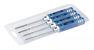 Hex Screwdrivers (4) Size: 1.5, 2.0, 2.5, 3.0mm - Blue