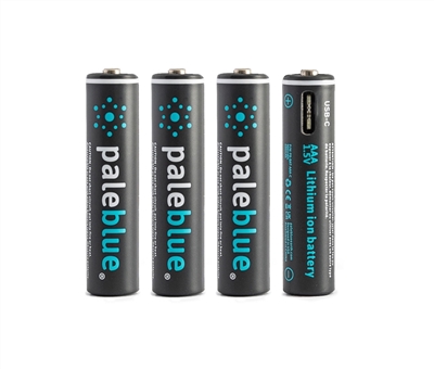 Pale Blue Lithium Ion Rechargeable AAA Batteries 4pk