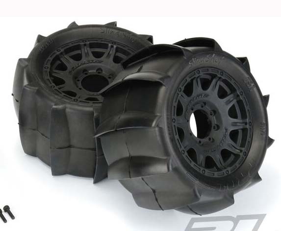 Pro-Line Sling Shot 3.8" Sand Tires Mounted For 17mm MT Mounted on Raid