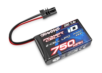 Traxxas 750mAh 2S 7.4V 20C LiPo ID Softcase Battery, TRA2821
